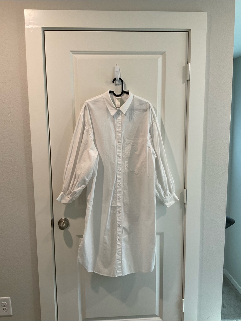 H&M White Midi Shirt Dress